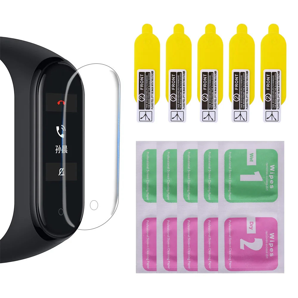 

5 Pcs/set Smart Watch Screen Protector Films for Mi Band 4 Anti-Scratch TPU Soft Cases Ultra Thin for Xiaomi Miband 4 Smartband