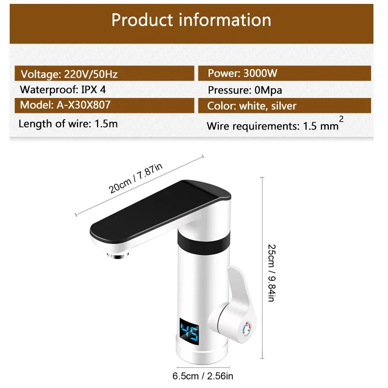 3000 Вт Мгновенный Электрический кран водонагреватель кран быстрый нагрев Электрический кран с дисплеем температуры для кухни и ванной комнаты 220 В