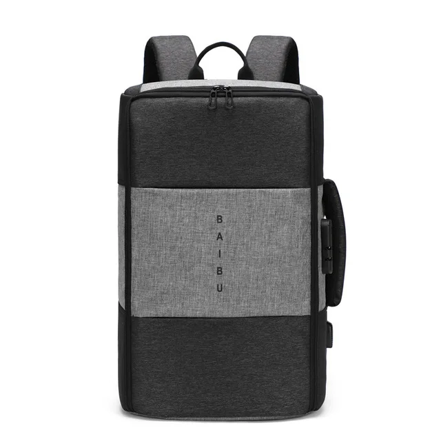 Повседневный мужской рюкзак, большой емкости, usb зарядка, рюкзак для ноутбука, мужской, водонепроницаемый, многофункциональный, для колледжа, студента, дорожная сумка для женщин - Цвет: Серый