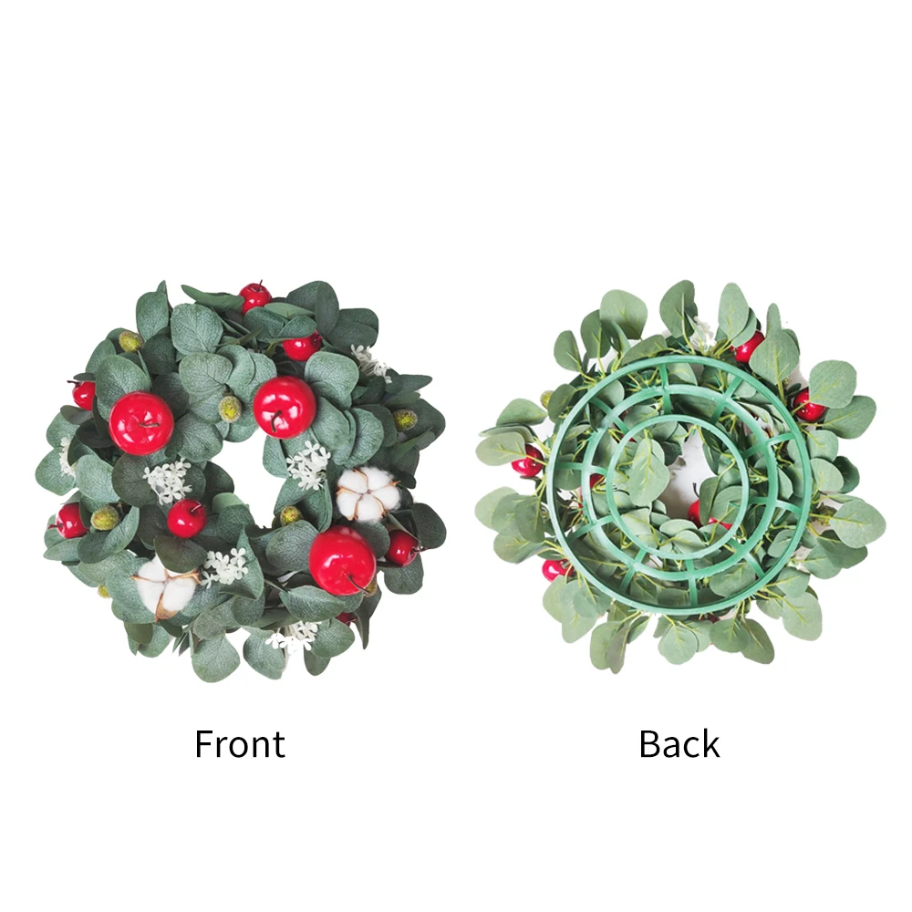 Christmas Wreath Artificial Wreath Garland Natural Artificial Plants Flower Wall Fence Fake Hanging Wreath for Christmas Decora