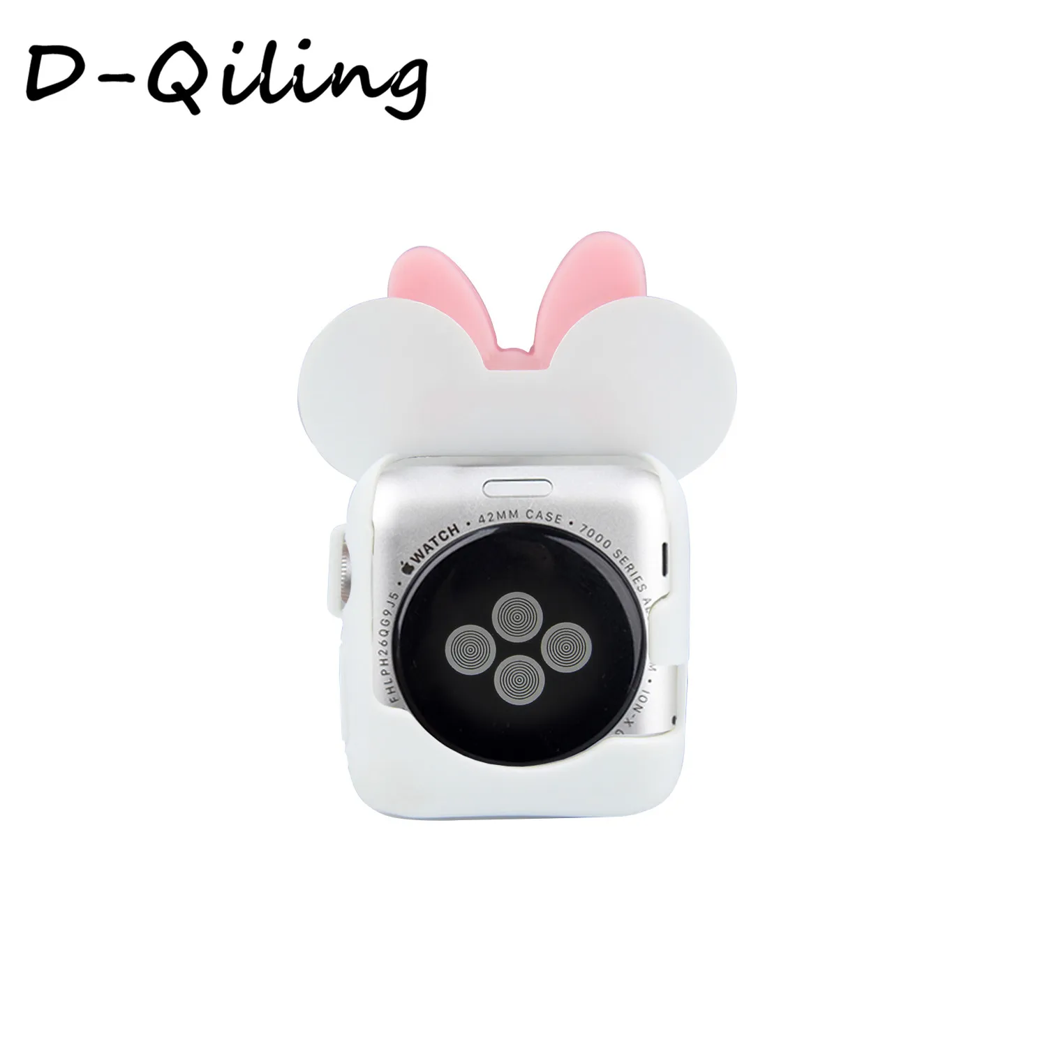Силиконовый чехол D-qilingдля Apple Watch band 38, 42, 40, 44 мм Iwatch Series543 2 1 Женский Мягкий ТПУ защитный чехол с изображением Микки Мауса