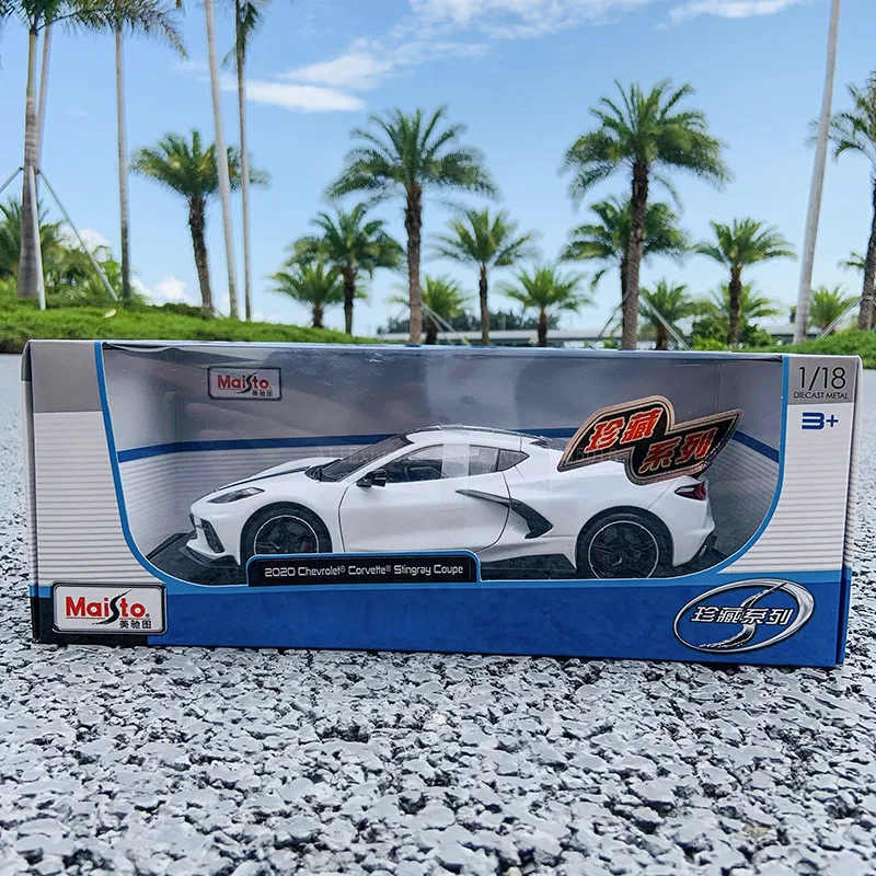 Maisto 1:18 2020 Chevrolet Corvette C8 Stingray Coupe (High Wing) Simulation Sports Car Alloy Retro Car Model Die Casting Model