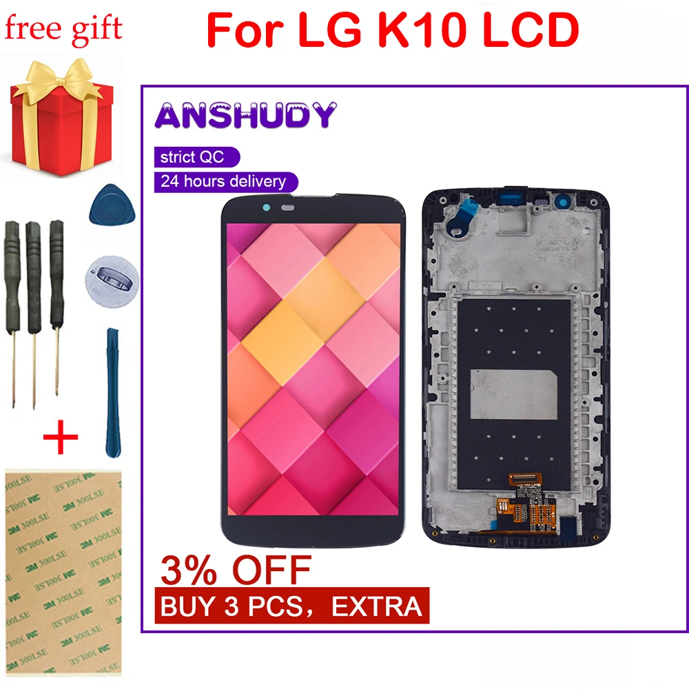 Для LG K10 LCD сенсорный экран дигитайзер Датчик Стекло в сборе для Lte дисплей Sceen K410