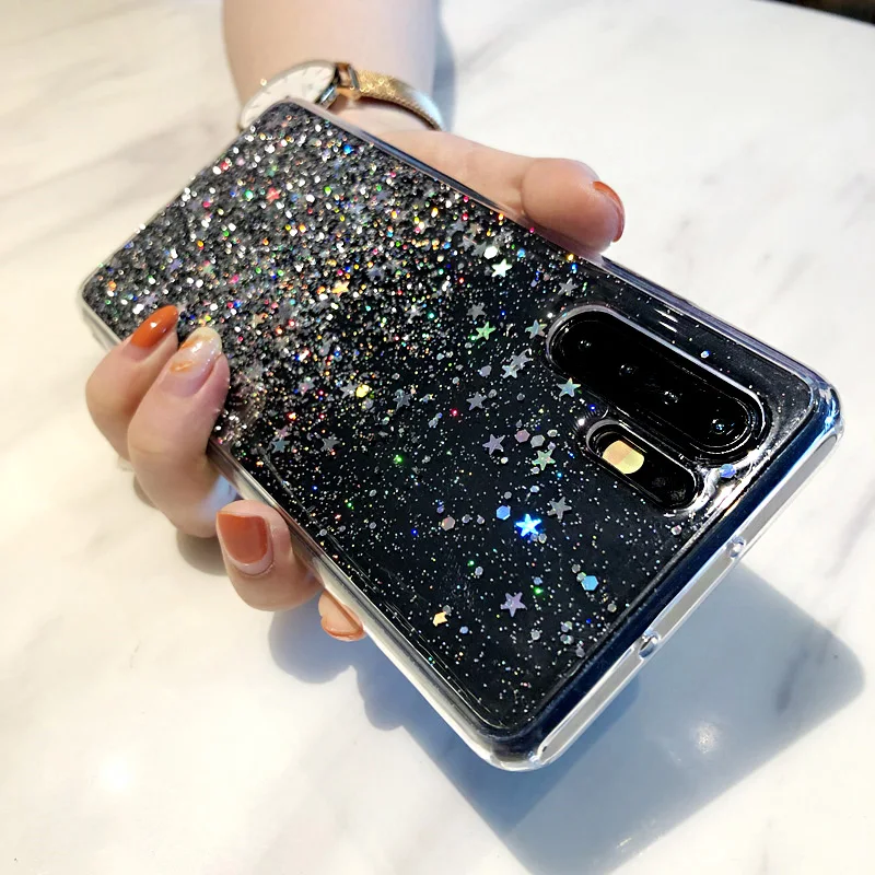 Блестящий чехол со звездами для huawei P30 Lite P20 Pro P10 Plus, силиконовый прозрачный чехол для телефона huawei P30 Pro, роскошный чехол