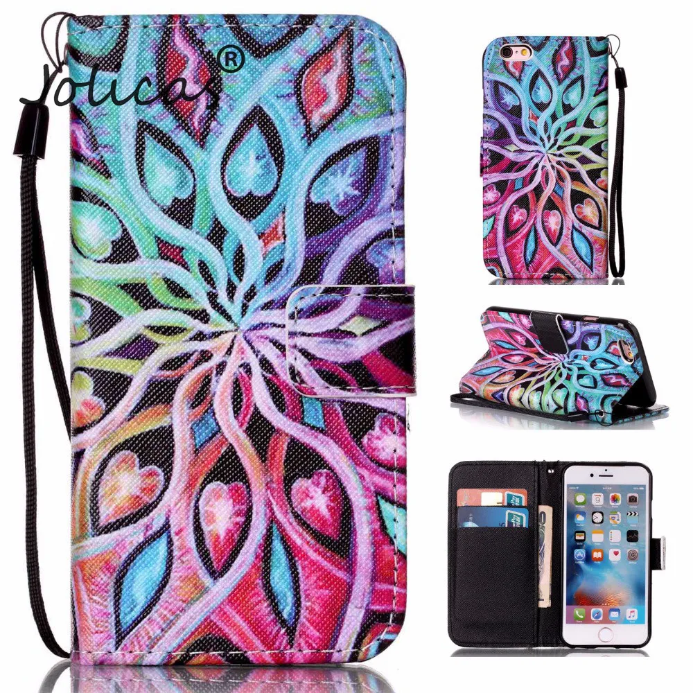 Роскошные Цветные чехол для fundas iPhone 6s 5S 5 SE coque плюс 6 Plus + держателей карт phoone