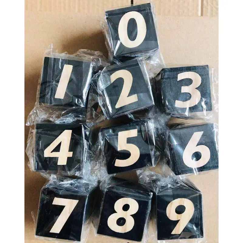 

Home Crafts Solid Wood 1-10 Number Cube Block Baby Learning Ornaments Kids Infant Photography Props X5XE
