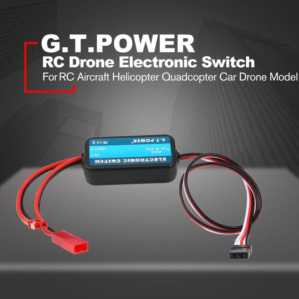 Noir Commutateur GTPower 0-40V Télécommande Commutateur Électronique Pièces Rc pour Avion Rc Hélicoptère Quadcopter Voiture Drone Modèle