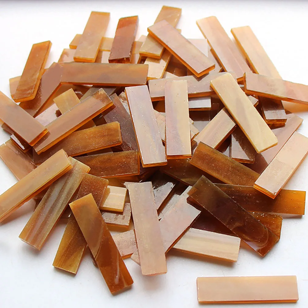 Mixed Color 1 X 4 Cm Square Stained Glass Strip Clear Glass Mosaic Pieces DIY Mosaic Tiles Hobbies Art Crafts Material 100g
