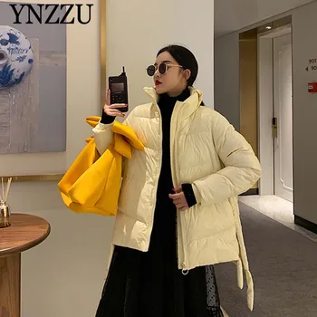 

Women Oversize Down jacket Short 2019 Winter Thick warm Long sleeve Down coat Fashion Hooded Female Outwear Casual YNZZU 9O059