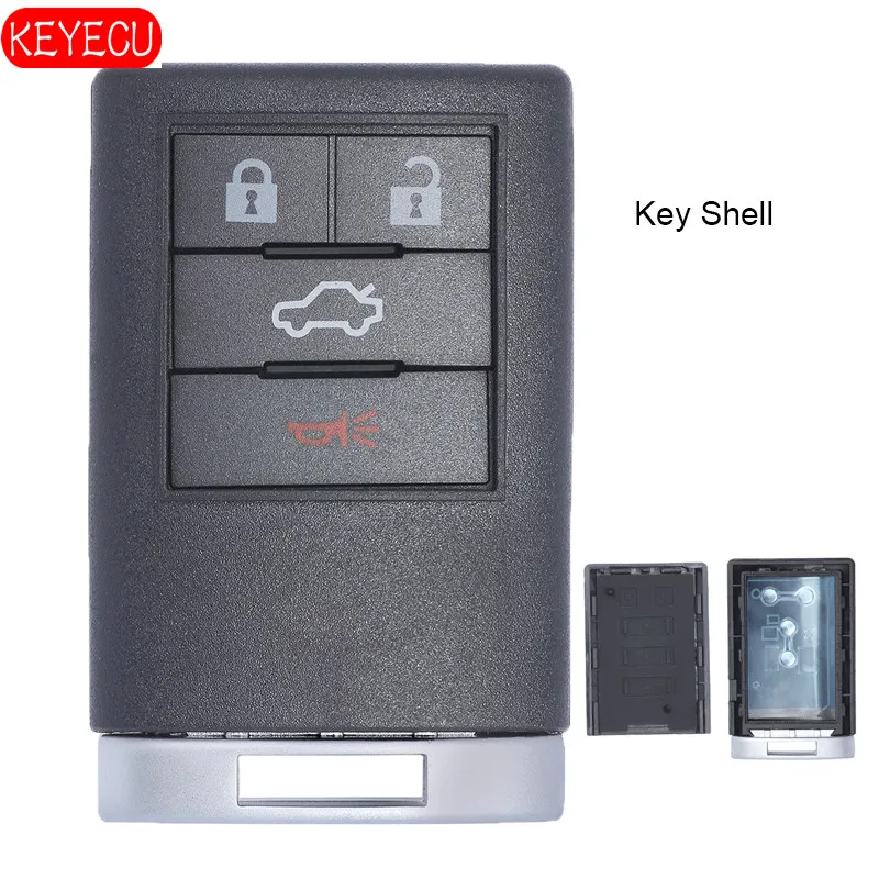 KEYECU дистанционного ключа оболочки Fob 4 кнопки Автозапуск для Cadillac CTS STS DTS FCC: OUC600066