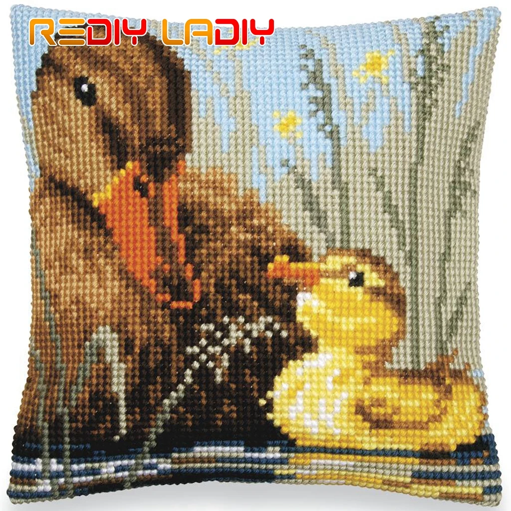 Cross Stitch Cushion Mother and Child Needlepoint Kits Pre Printed