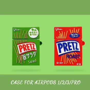 

3D Glico Pretze Cookies Wireless Bluetooth Headset Silicone Cover for Apple Airpods 1 2 pro Earphone Protective Case