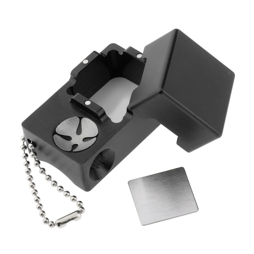 3-In-1 Mini Pool Cue Tip Shaper Scuffer and Billiard Snooker Chalk Holder Storage Box Aluminium Alloy