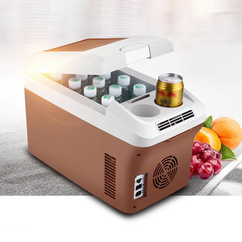 15L 12/24V Car Refrigerator 220V Home Mini Portable Fridge Compressor Outdoor Pinic Food Refrigeration Heating Freezer Cooler
