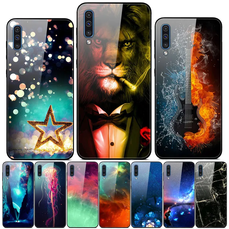 Для samsung Galaxy A50S чехол из закаленного стекла с принтом на заднюю панель жесткий чехол для samsung A30S A307 чехол для телефона s A 30S A 50S бампер