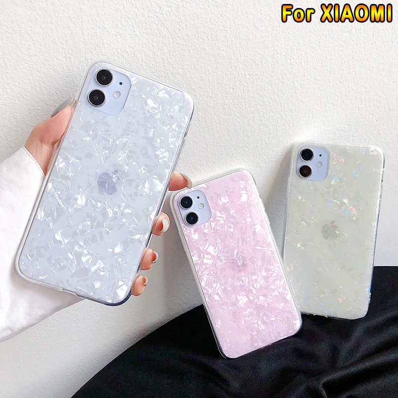 Glitter Dream Shell Pattern Case For Xiaomi Mi 8 9 10 6X A2 Redmi 6 6A Note 7 Pro Soft IMD Silicone Cover | Мобильные телефоны и