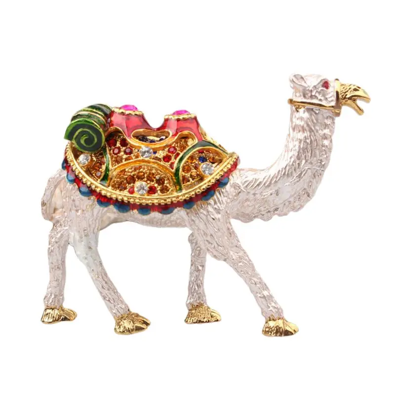 

Camel Trinket Boxes Ornament Crystals ,Hand-painted Patterns Jewelry Box Holder U50C