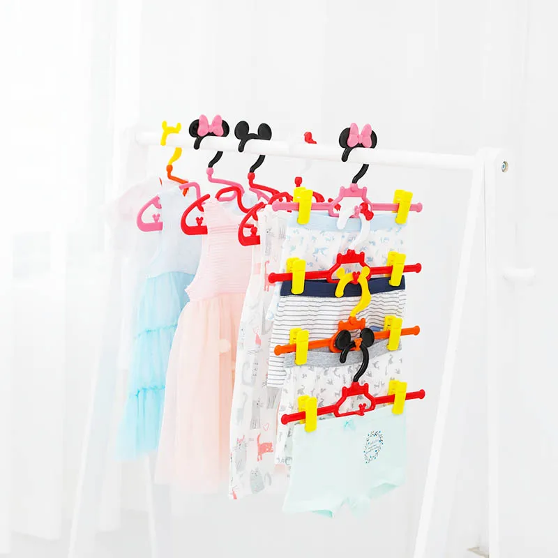 

Retractable Thicken Children's Hangers Durable Kids Clothes Shelf Superimposable Drying Rack No Trace Non-slip Adult Hangers