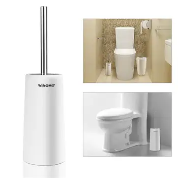 

WINOMO Stainless Steel Toilet Brush and Holder for Bathroom Storage (White)