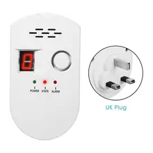 ЕС Великобритания сигнализация утечки газа, LPG/природный газ/уголь датчик детектора газа плагин детектор утечки газа сигнализация с звуПредупреждение