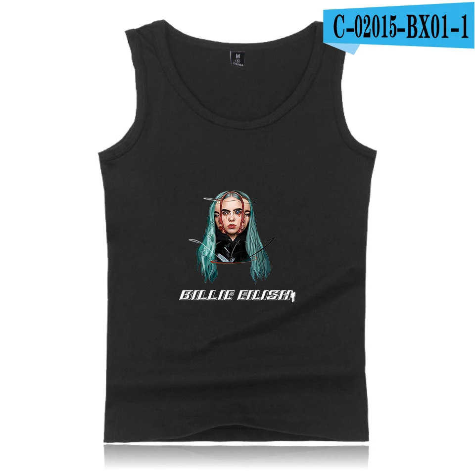 Billie eilish жилет, новинка, 2D принт, круглый вырез, майка, топ, летняя, классная, без рукавов, новинка, Хит, мужская, женская, повседневная, парная одежда, новинка - Цвет: color5