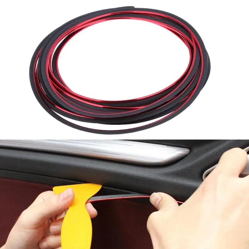 

5M DIY Car Interior Exterio Retrofit Decorative Flexible Strip Car Styling Thread Stickers Decoration Strip for Universal Car