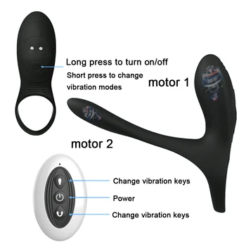 Penis Vibrator With Cock Ring Couple Vibration Remote Control Vagina Clitoris Stimulator Long Lasting Erection Adult Sex Toys 3