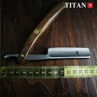 Titan  straight razor Green sandal wood handle old fashioned straight razor for men shaving 2