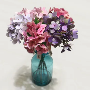 

Artificial Feel Leaf Branchlets Hydrangea Bouquet Artificial Artificial Flower Bouquet Small Flowers Table Artificial Flower Dec