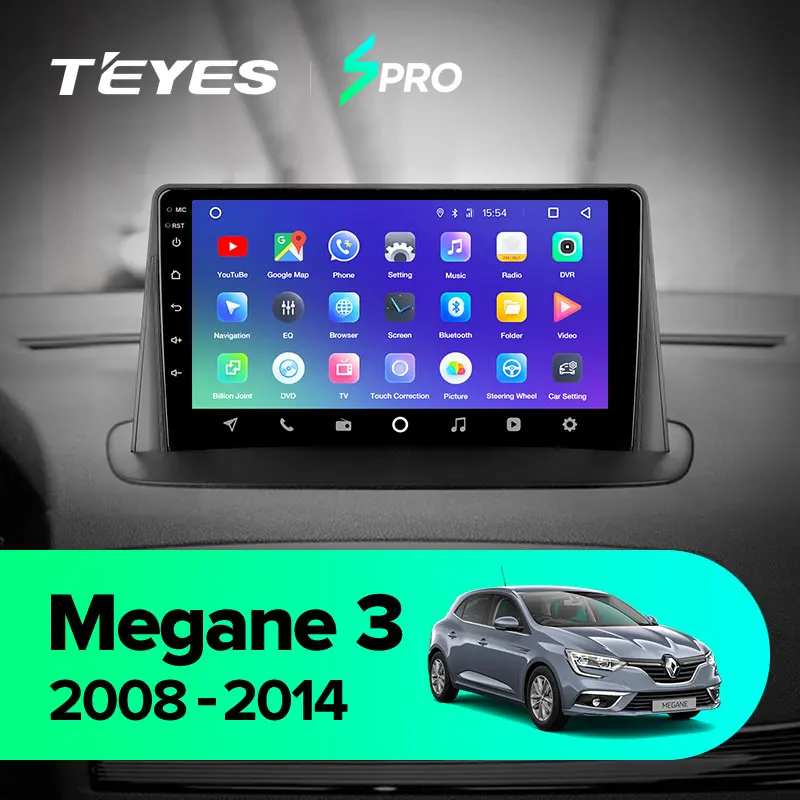 TEYES SPRO Штатная магнитола для Рено Меган 3 EZ0/1 Renault Megane 3 2008- Android 8.1, до 8-ЯДЕР, до 4+ 64ГБ 32EQ+ DSP 2DIN автомагнитола 2 DIN DVD GPS мультимедиа автомобиля головное устройство