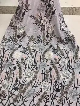 

fashion design nigerian french lace fabric special african Net Tulle J-9898 with flower