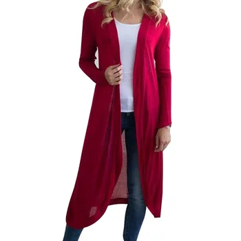 

Ladies Casual Open Front Coats Hanging High Low Hem Long Sleeve Warm Long Cardigan Coats