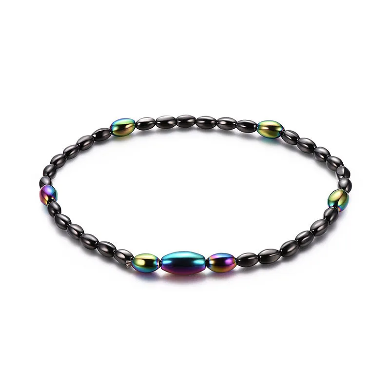 Hematite Stone Weight Loss Anklet Slimming Magnetic Beads Bracelet Health Care Women Fashion Jewelry