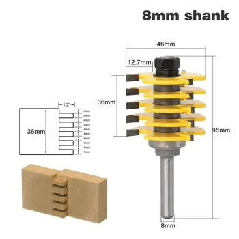 

8mm 1/2" Shank Router Bit Finger Joint Tenon Milling Knife Cutter Woodworking M0XCM0XC