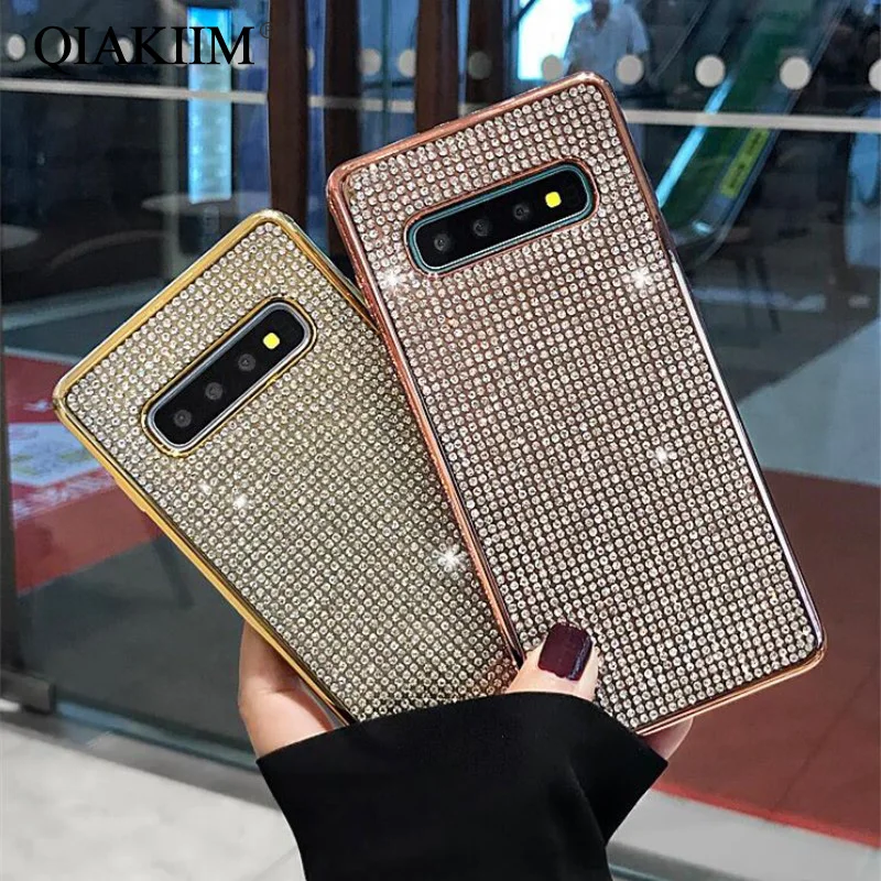 Модные блестящие полный Алмазный чехол для samsung S10 плюс S10E Etui для Galaxy S7 край S8 S9 Plus Note 10 8 9 чехол мягкий Стразы Coque