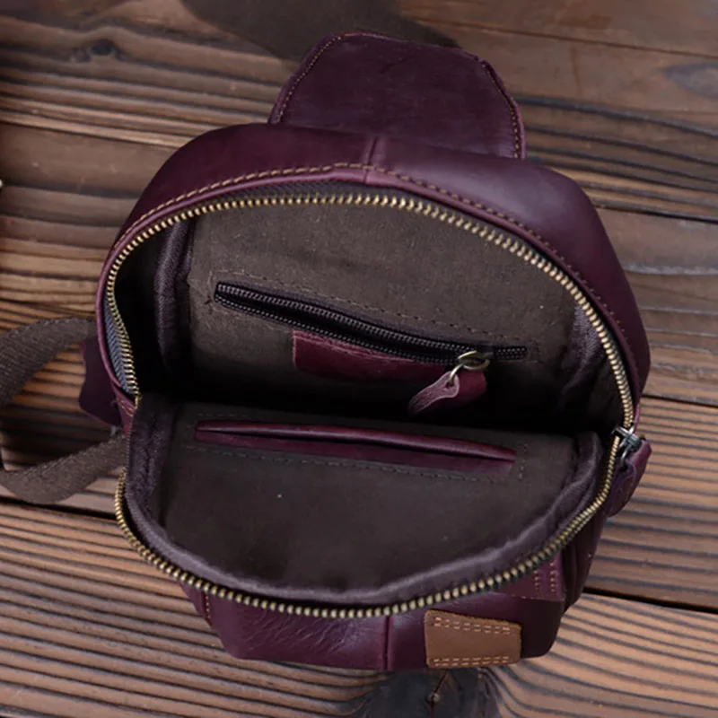 AETOO Vintage men's handmade leather bags, men's head leather one-shoulder bag, men's chest bag, men's leather trend slant bag