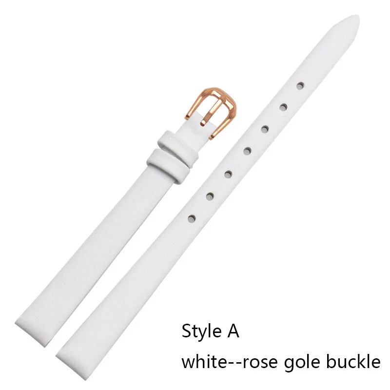 Elegant Red Genuine Leather Thin Watch Strap for Women - Fashionable Mini Band in Small Sizes