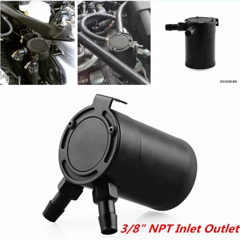 

Oil Tank Can Catch Reservoir Eco-Friendly Oil Catch Automobile Racing Engine 2-Port Air-Oil Separator Kit Universal