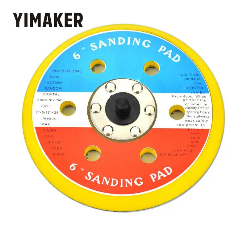 YIMEKER 6 Inch Air Sanding Disc Polish Pad Air Sander With Vacuum