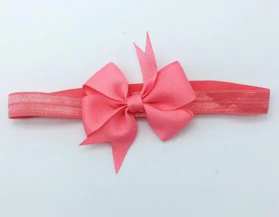 20 шт./лот Grosgrain бант из ленты повязки для волос Твердые Цвет для девочек эластичные ленты для волос Детские волосы бант аксессуары для волос - Цвет: 4