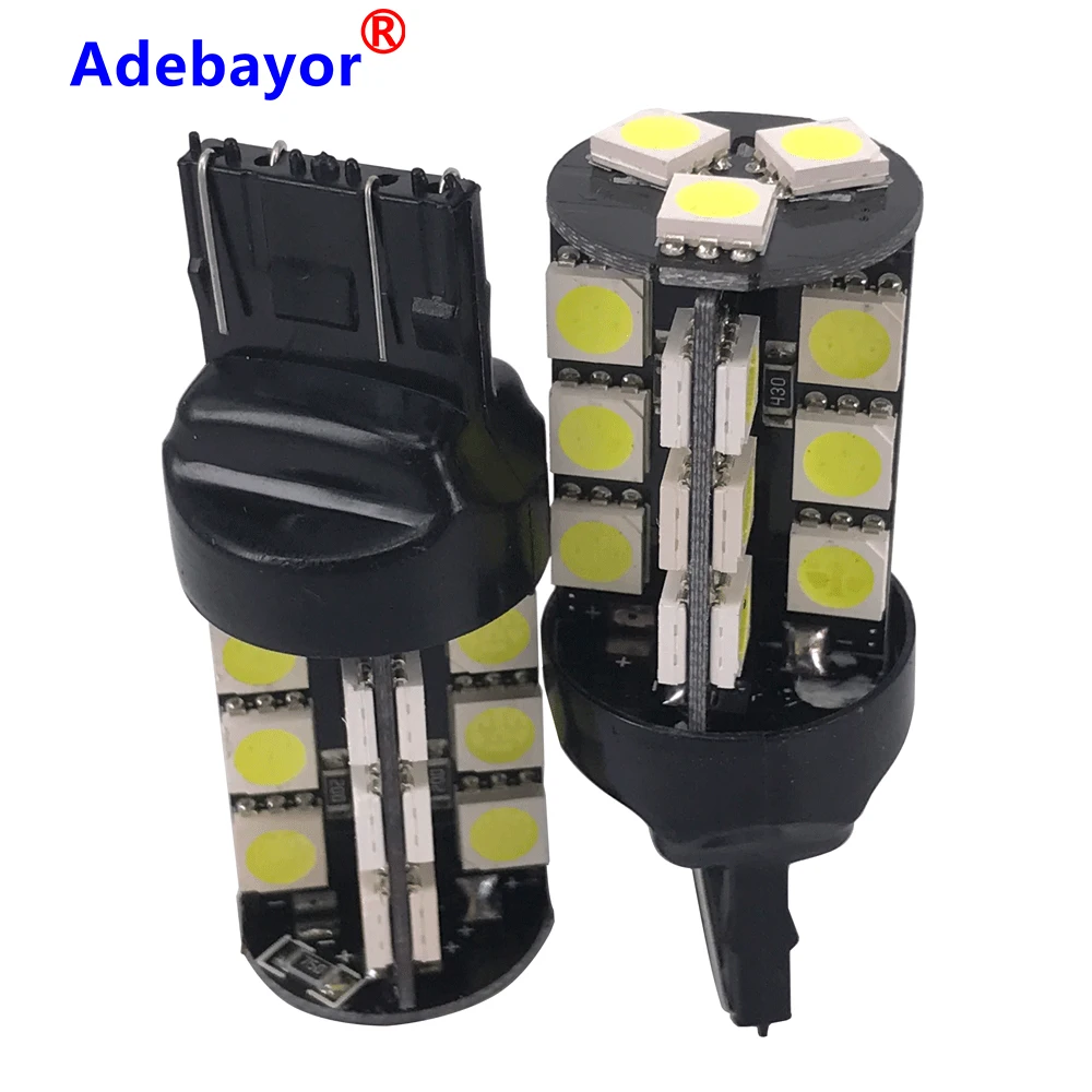 100 шт. 27SMD 5050 5050 W21/5 Вт безотказная Клинообразная лампа, белая автомобильная лампа, 12 В постоянного тока, светодиодный сигнальный сигнал заднего хода, декодирующий светильник заднего хода