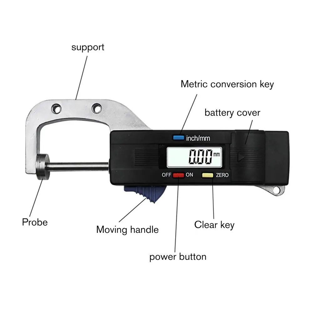 0-25mm Digital Horizontal Thickness Gauge 0.01mm Jewelry Pearl Ruler Round Diameter Metal Measuring Thickness Meter Micrometer