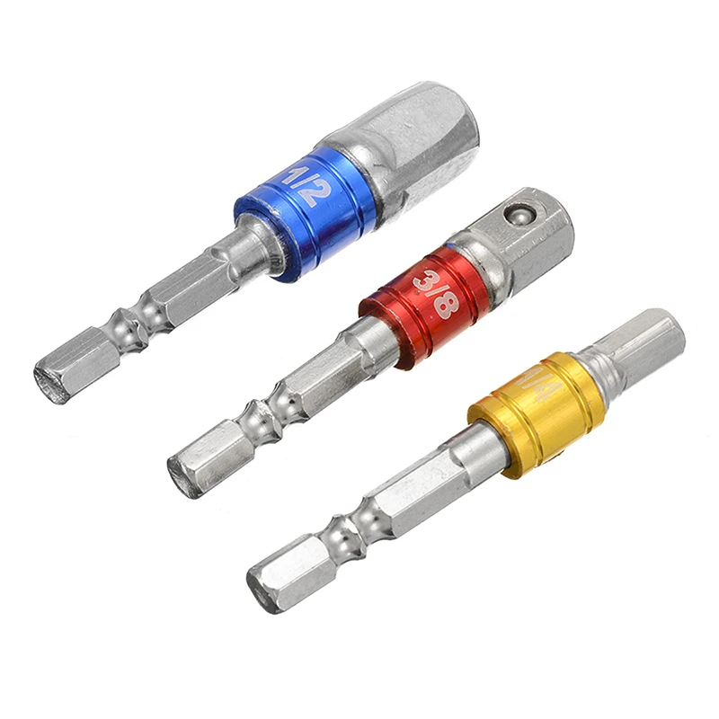 3Pcs/Set Hex Drill Bit Socket Adapter Drive Electric Impact Driver 1/4" 3/8" 1/2 3Pcs/Set Hex Drill Bit Socket Adapter Drive Electric Impact Driver 1/4" 3/8" 1/2
