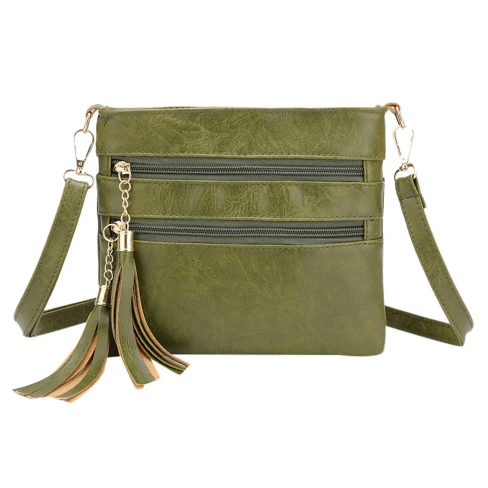 Crossbody bag Tassel Shoulder Bags Messenger Bag Phone Bag Fashion bags for women bag leather Women Zipper Solid Color bag