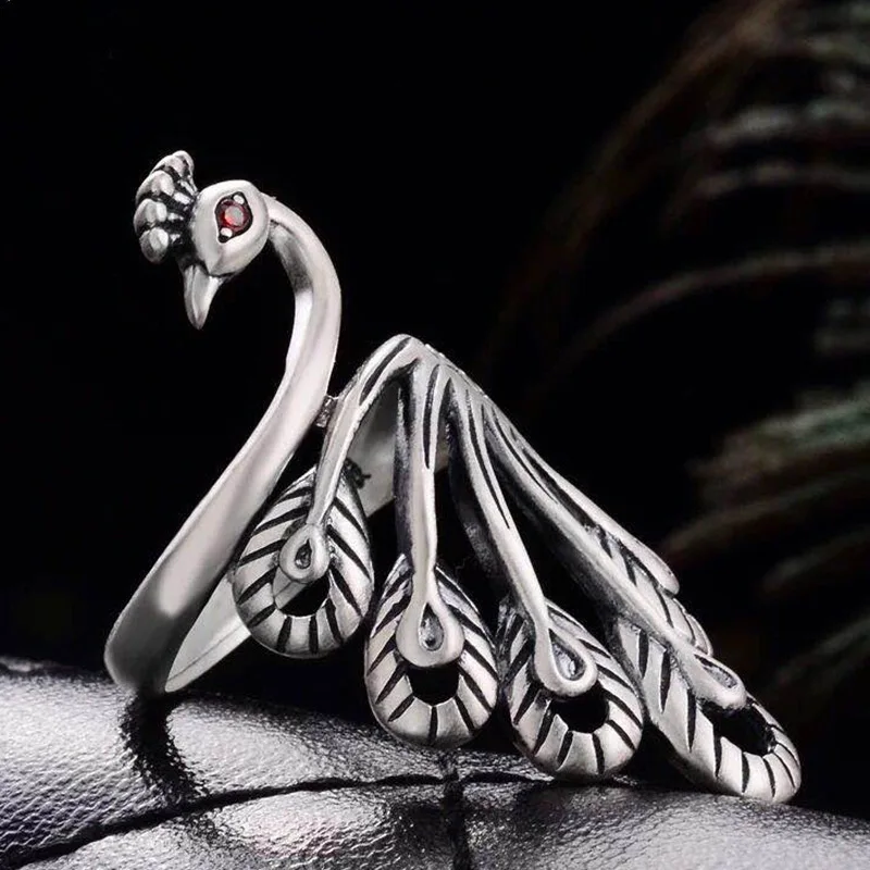 NPKDS Fashion Retro Thai Mosaic Lady High-end Peacock Ring Wholesale | Украшения и аксессуары