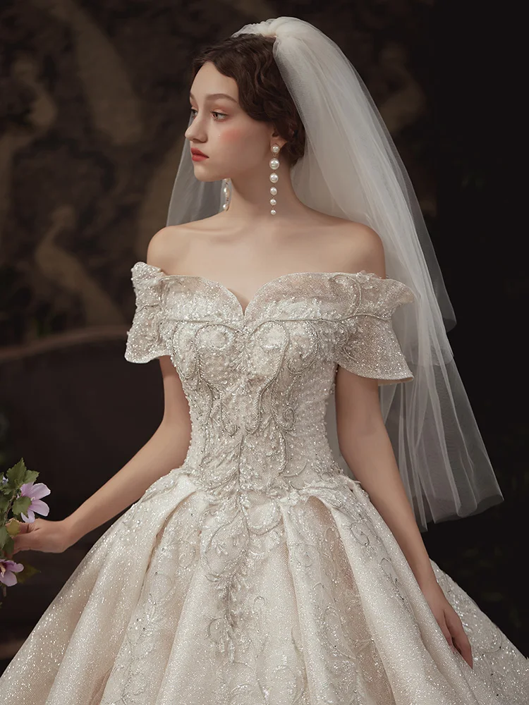 Свадебное платье Vestido De Noiva, шикарные свадебные платья, винтажные Роскошные блестящие турецкие свадебные платья, сексуальные хрустальные стразы