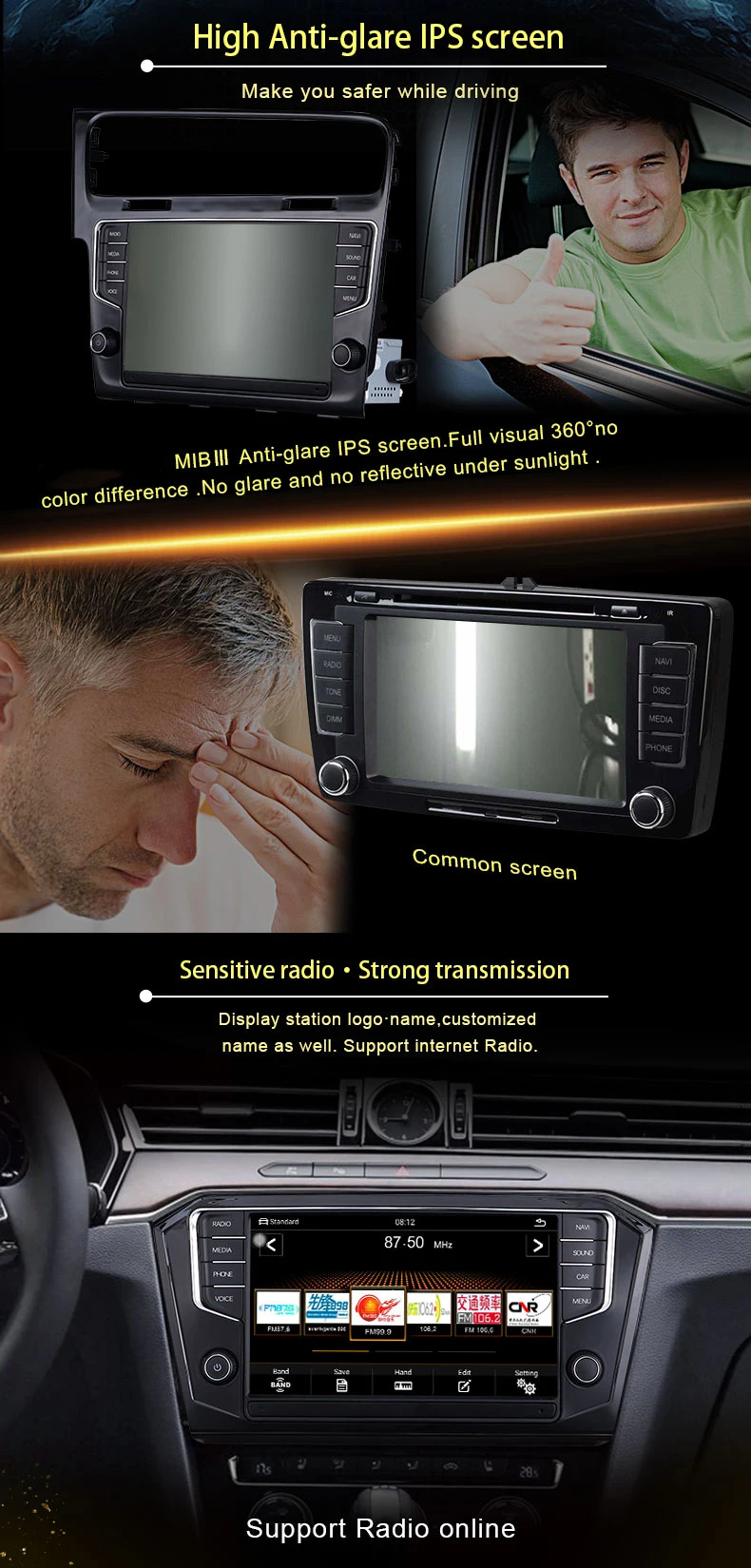 NaweiGe 9 дюймов MIB-IV Android Восьмиядерный 8,1 2+ 32 ГБ Автомобильный dvd для VW Golf/Volkswagen Golf- Авторадио автомобильный стерео плеер