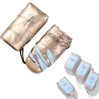

Travel Mini Pocket Umbrella Rain Women Anti UV Titanium Silver Coating Small Sun Umbrella Girls Business Umbrella 6 Ribs Parasol
