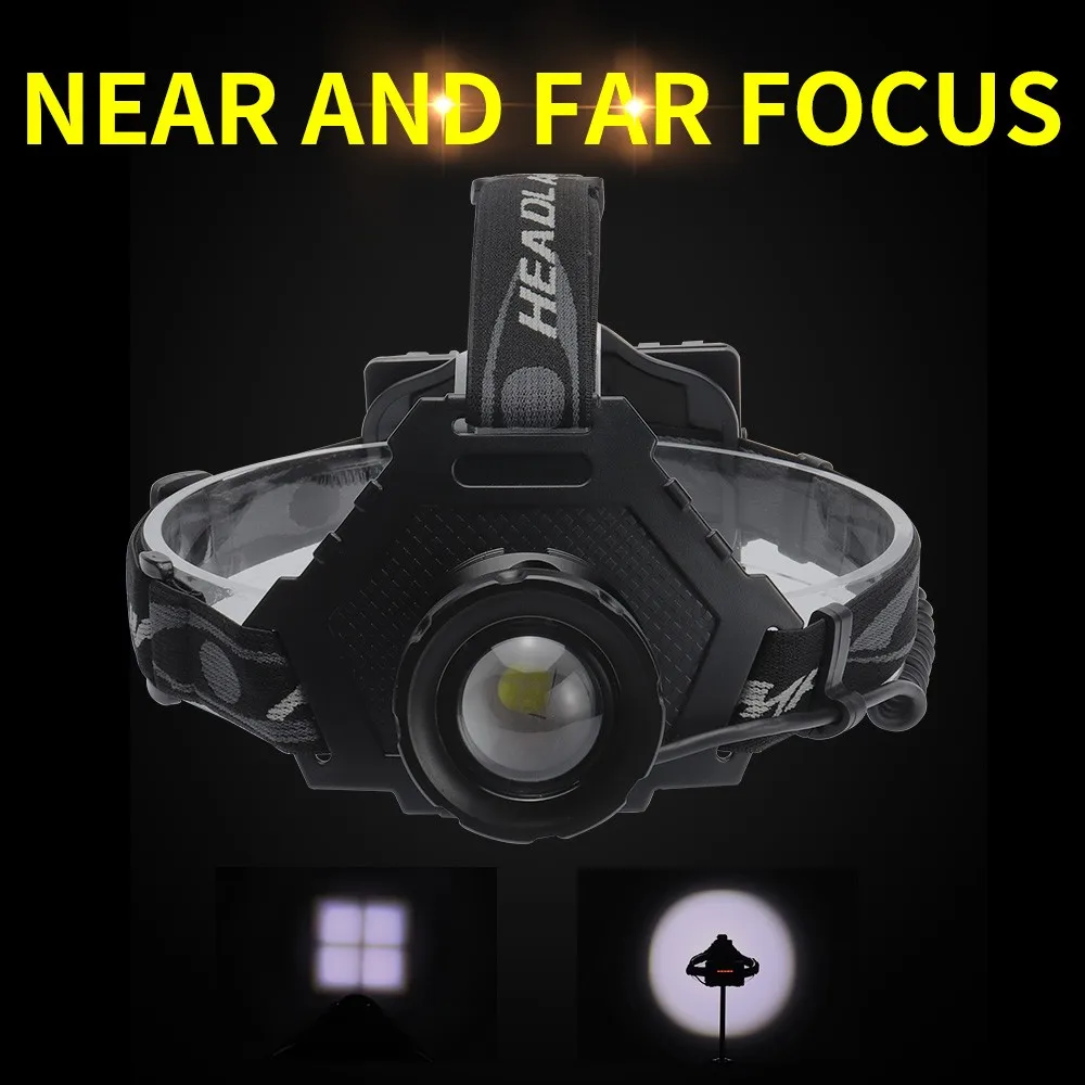 XHP70 LED Headlamp Headlight Reachargable Zoom Torch Lamp 18650 Light