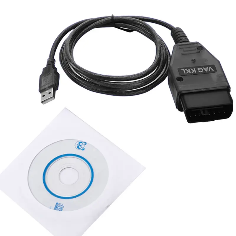 Черный Крупнейший поставщик USB кабель KKL VAG-COM 409,1 для OBD2 II диагностический сканер VW/Audi/Seat VCDS UK - Цвет: Черный